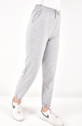 Pantalon De Jogging à Lacets à Taille 6000-02 Gris 6000-02