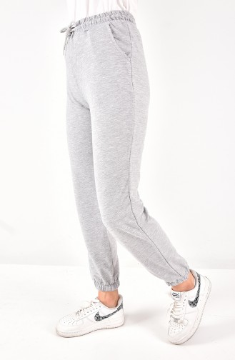 Pantalon De Jogging à Lacets à Taille 6000-02 Gris 6000-02