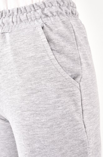 Pantalon De Jogging à Lacets à Taille 6000-02 Gris 6000-02