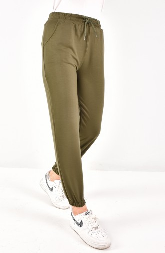 Jogger Leg Lace-up Sweatpants 6000-03 Khaki 6000-03