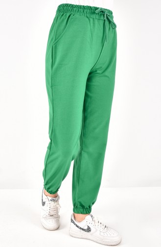 Pantalon De Jogging à Lacets à Taille 6000-04 Vert 6000-04