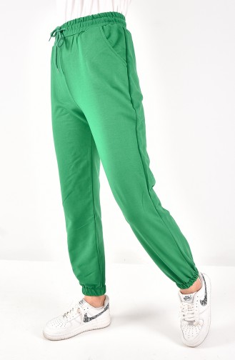 Pantalon De Jogging à Lacets à Taille 6000-04 Vert 6000-04