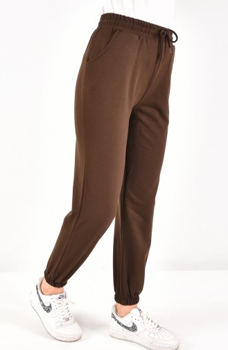 Jogger Leg Lace-up Sweatpants 6000-06 Brown 6000-06