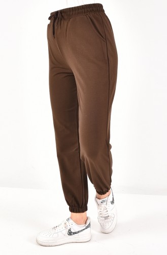 Jogger Leg Lace-up Sweatpants 6000-06 Brown 6000-06