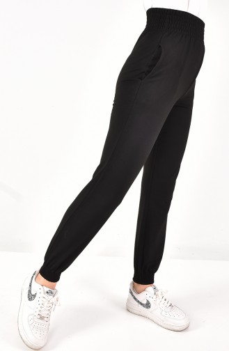 Jogger Leg 2 Thread Fabric Sweatpants 6002-01 Black 6002-01