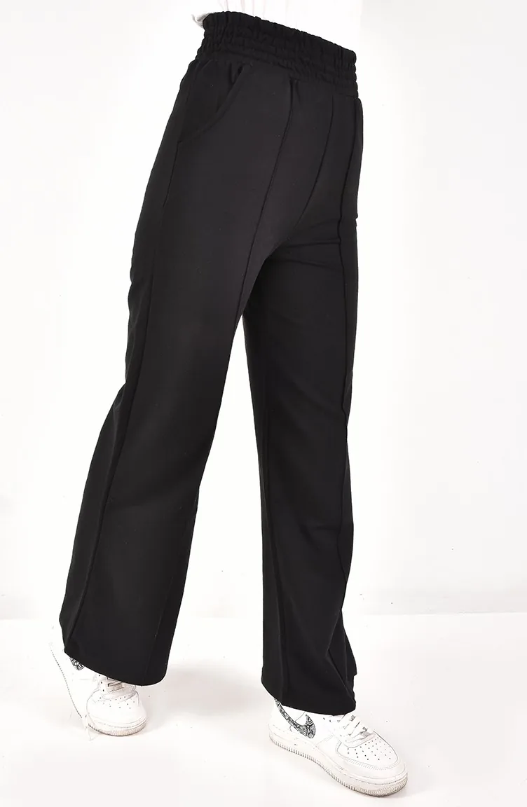 Flank Leg Stripe Detailed Sweatpants 6003-01 Black 6003-01