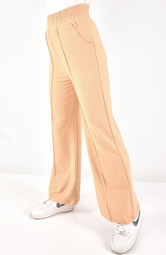 Jogginghose Mit Ausgestelltem Bein Und Streifendetails 6003-04 Beige 6003-04