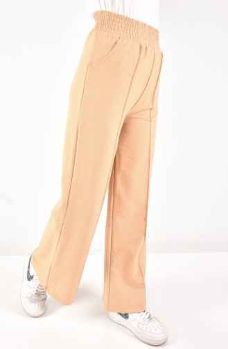 Jogginghose Mit Ausgestelltem Bein Und Streifendetails 6003-04 Beige 6003-04