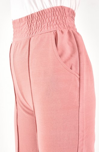 Pantalon De Jogging Détail Rayures Sur Jambes 6003-05 Rose Poudré 6003-05