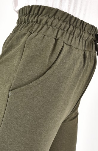 Jogginghose Mit Weitem Bein Und Spitzenbund 6004-01 Khaki 6004-01