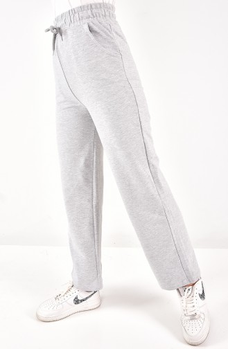 Joggingbroek Met Wijde Pijpen En Kant In De Taille 6004-03 Grijs 6004-03