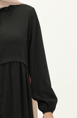 Pileli Fermuarlı Ferace 4525-06 Siyah