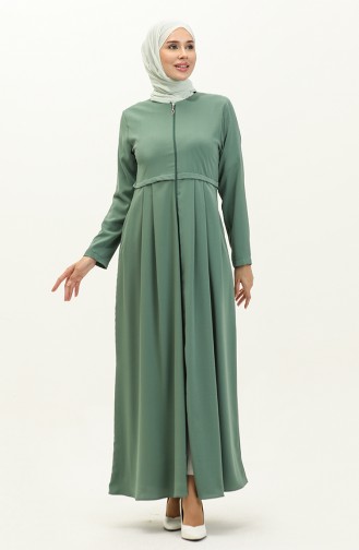 Geplooide Abaya 4526-03 Groen 4526-03