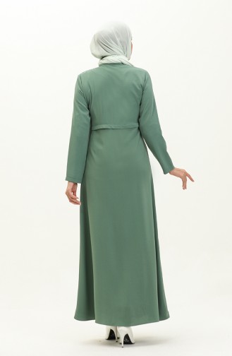 Abaya Plissée 4526-03 Vert 4526-03