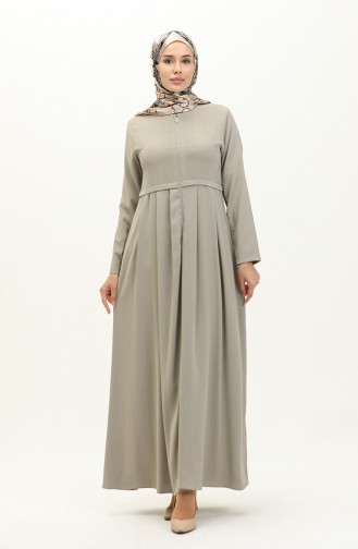 Geplooide Abaya 4526-04 Grijs 4526-04