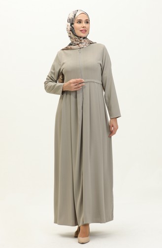 Geplooide Abaya 4526-04 Grijs 4526-04