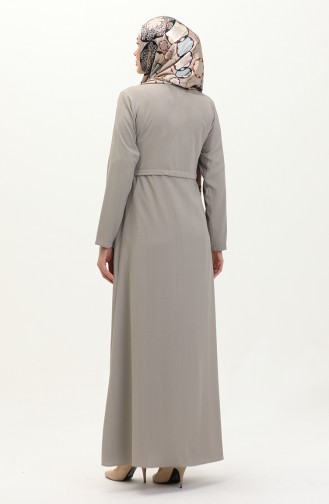 Geplooide Abaya 4526-04 Grijs 4526-04