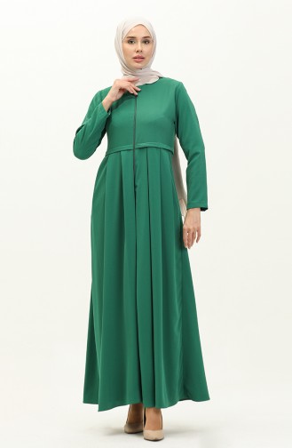 Pleated Abaya 4526-06 Emerald Green 4526-06