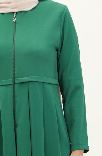 Abaya Plissée 4526-06 Vert Emeraude 4526-06