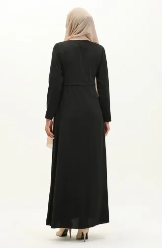 Pleated Abaya 4526-07 Black 4526-07