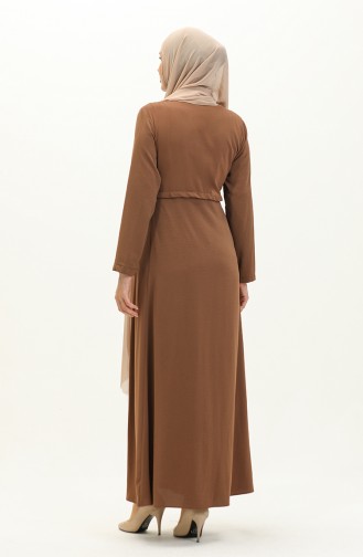 Abaya Plissée 4526-08 Marron 4526-08