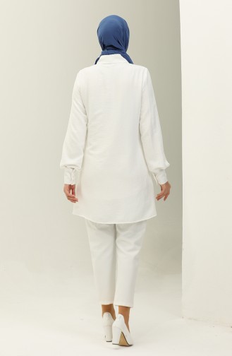 Oyya Tie Collar Garnished Shirt 238476-02 white 238476-02