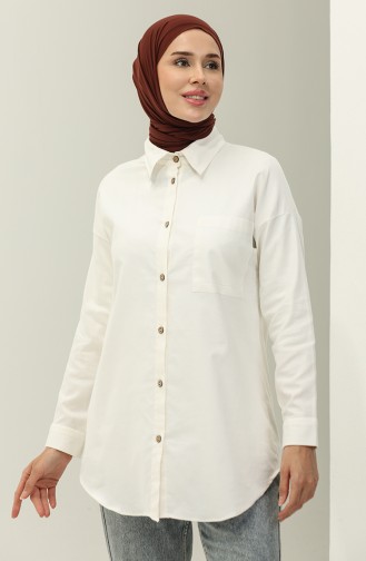 Buttoned Crepe Shirt 2007-02 Ecru 2007-02