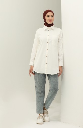 Buttoned Crepe Shirt 2007-02 Ecru 2007-02