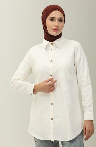 Buttoned Crepe Shirt 2007-02 Ecru 2007-02