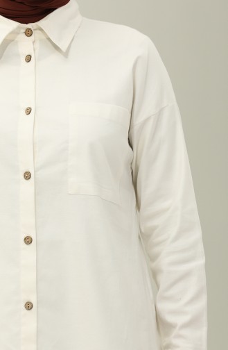 Buttoned Crepe Shirt 2007-02 Ecru 2007-02