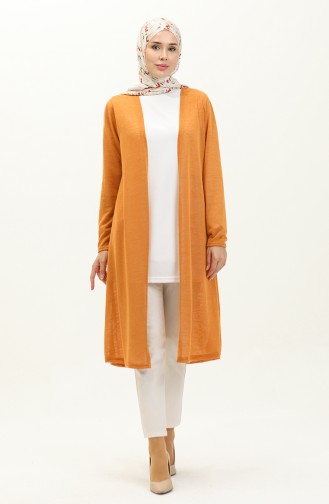 Plain Long Cardigan 8643-02 Mustard 8643-02