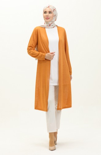 Plain Long Cardigan 8643-02 Mustard 8643-02