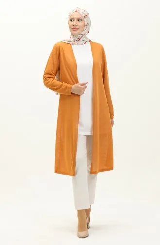 كارديجان طويل سادة 8643-02 خردلي 8643-02
