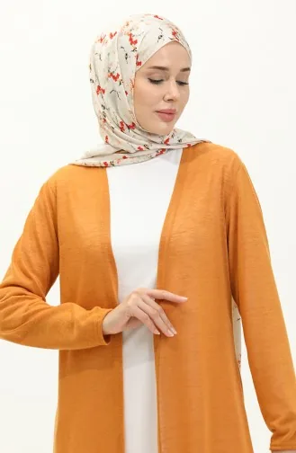 كارديجان طويل سادة 8643-02 خردلي 8643-02