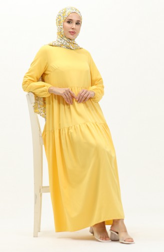 Pleated Dress 1084-04 Yellow 1084-04