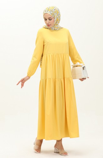 Pleated Dress 1084-04 Yellow 1084-04