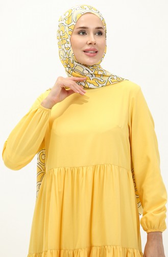 Pleated Dress 1084-04 Yellow 1084-04