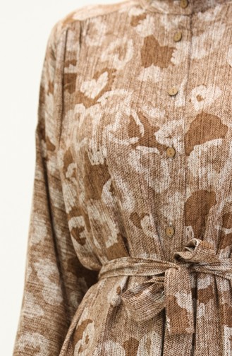 Tunique Viscose à Ceinture 0132-02 Café au Lait  0132-02