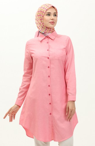 Buttoned Pocket Tunic 6472-19 Pink 6472-19