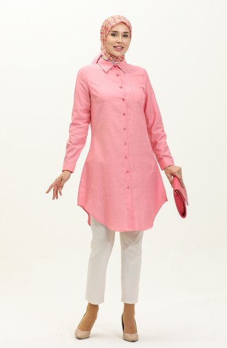 Buttoned Pocket Tunic 6472-19 Pink 6472-19