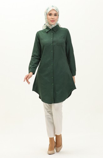  Pocket Buttoned Tunic 6472-20 Emerald Green 6472-20