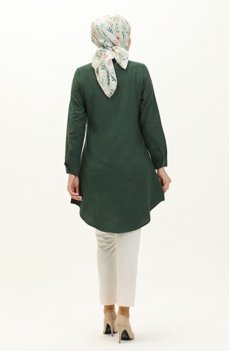  Pocket Buttoned Tunic 6472-20 Emerald Green 6472-20