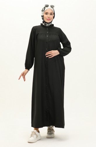 Robe Abaya Met Knopen 24K9044-01 Zwart 24K9044-01