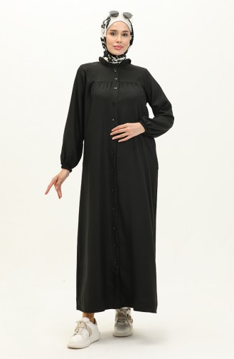 Abaya Boutonnées 24K9044-01 Noir 24K9044-01