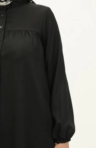 عباءة بتصميم روب وأزرار 24K9044-01 لون أسود 24K9044-01