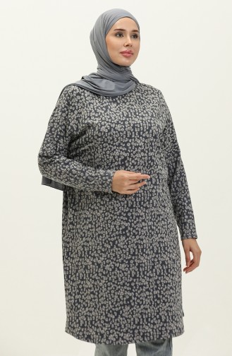 Tuniek Met Vleermuismouwen En Patroon 8645-01 Antraciet 8645-01