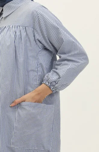تونيك طويل مُخطط 24Y8991-02 لون أزرق 24Y8991-02