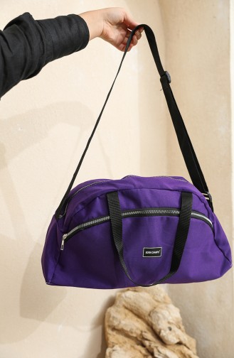 Born Champs Double Zippered Suitcase Bag 5025-02 Purple 5025-02