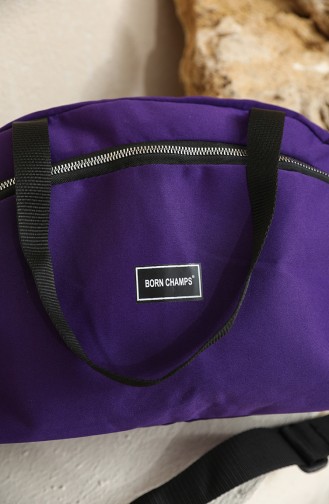 Born Champs Double Zippered Suitcase Bag 5025-02 Purple 5025-02
