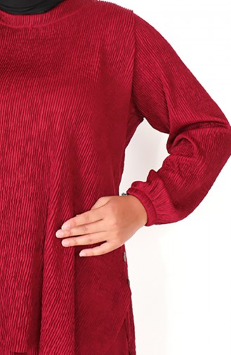 Ensemble Tunique Jupe Grande Taille 2606-03 Bordeaux 2606-03